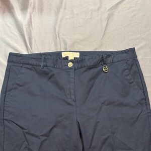 Michael Kors Dark Blue Chinos with Gold MK Charm